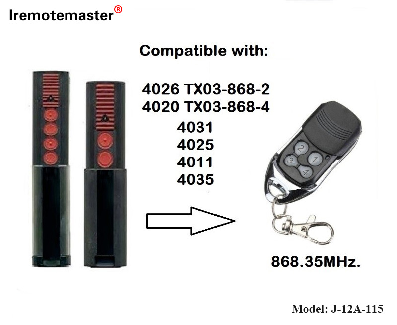 4020 4026 TX03-868-4 ரிமோட் கண்ட்ரோல் 868mhz TX03-8-4 ரோலிங் குறியீடு