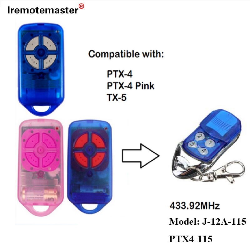 PTX4 433.92 MHz ரோலிங் கோட் கேரேஜ் டோர் ரிமோட் கண்ட்ரோலுக்கு