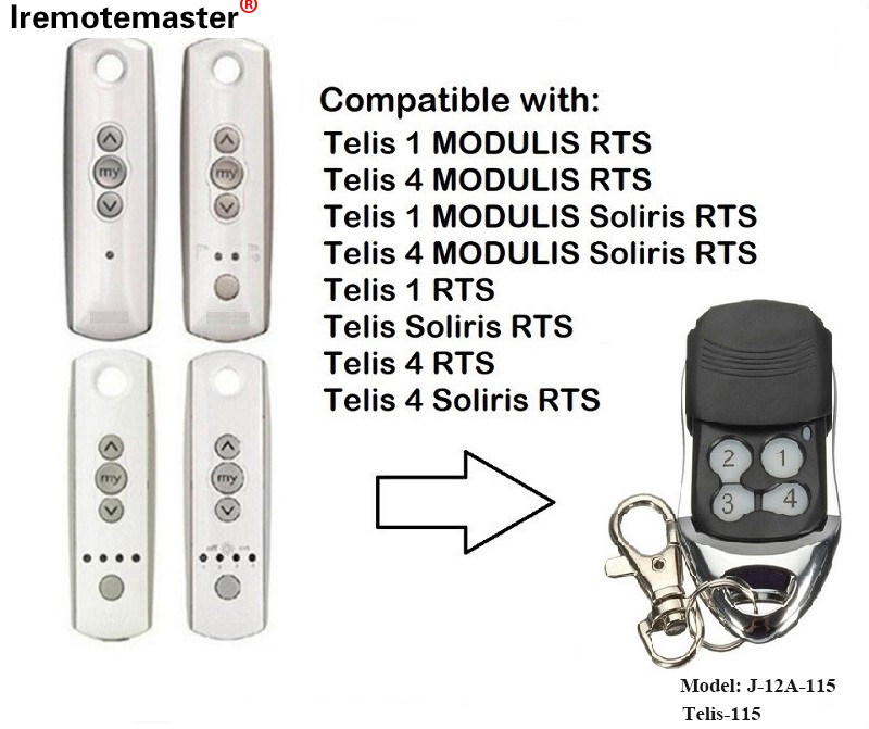 Telis 1 RTS Telis Soliris RTS 4 RTS கேரேஜ் டோர் ரிமோட் கண்ட்ரோல் 433.42MHz
